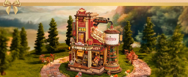 Dream Gift Factory 3D Wooden Puzzle | Music & Light Christmas Building Kit for Kids and Adults